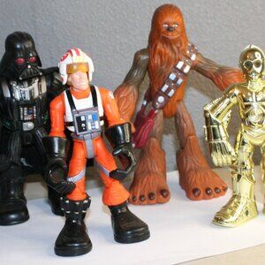 Vintage 2004 Hasbro Star Wars Big Hands and Big Feet Action Figures - Set of 4